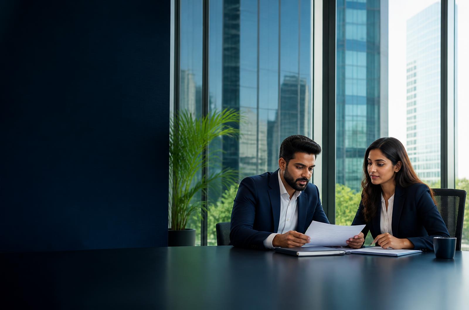 Financial advisors reviewing a business financing proposal